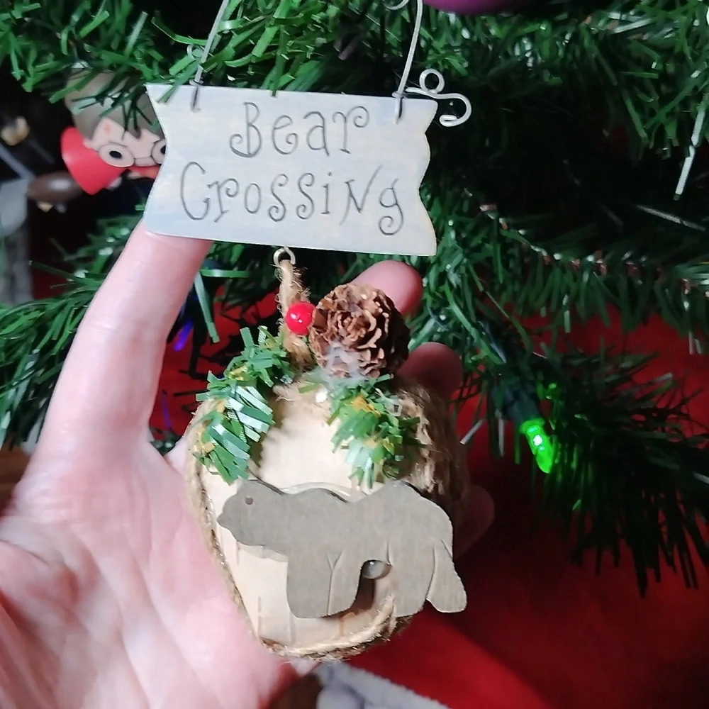 Bear Crossing Christmas Ornament